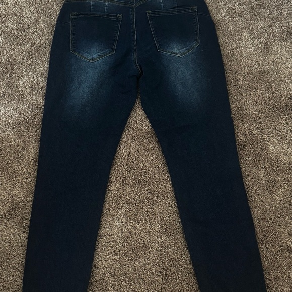 Petite Women's Dark Blue Ankle Jeans - Picture 2 of 5